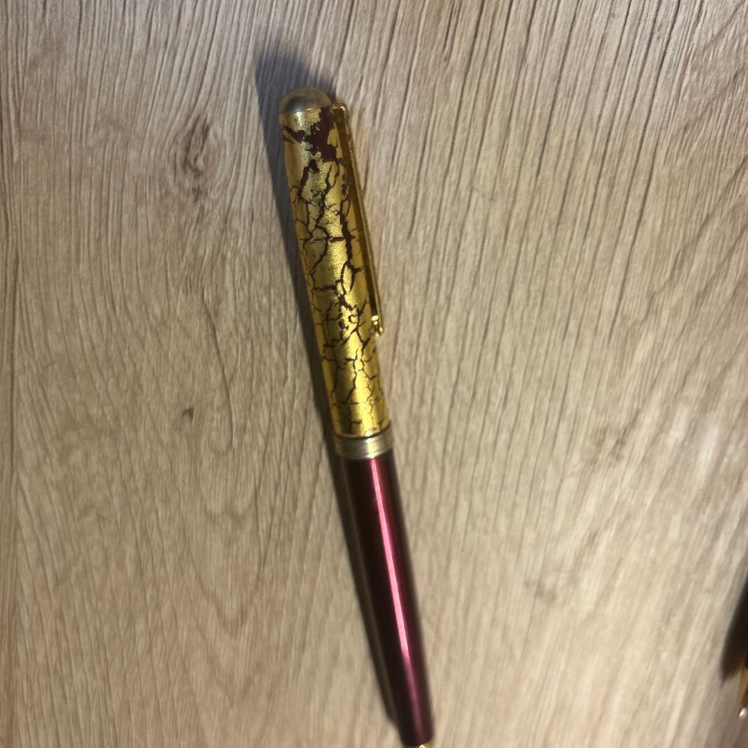野原工芸欅シャーペンちょい故障多分治る)詳細は説明欄 石川で買った高い金箔赤ペン