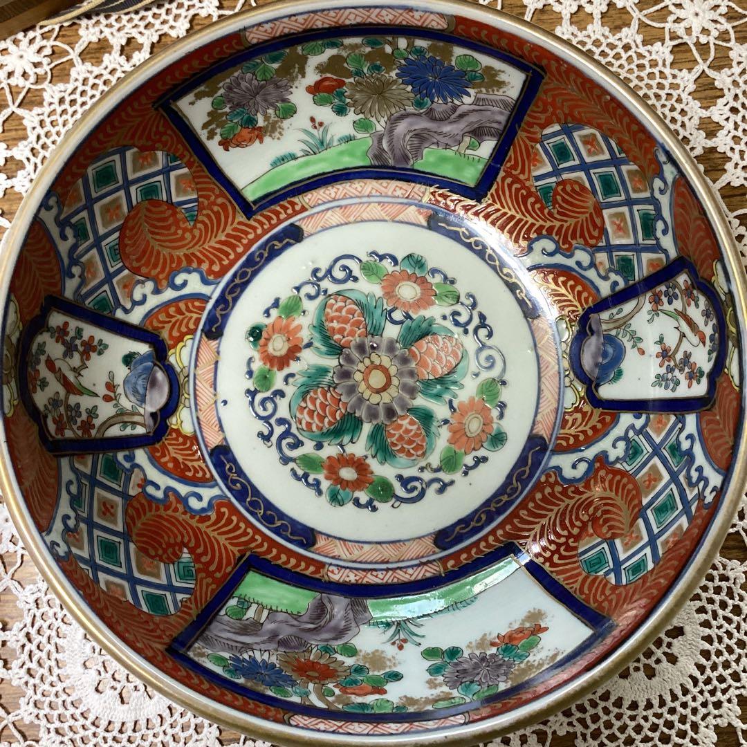 k17 古い伊万里焼　錦手　鉢　2入り