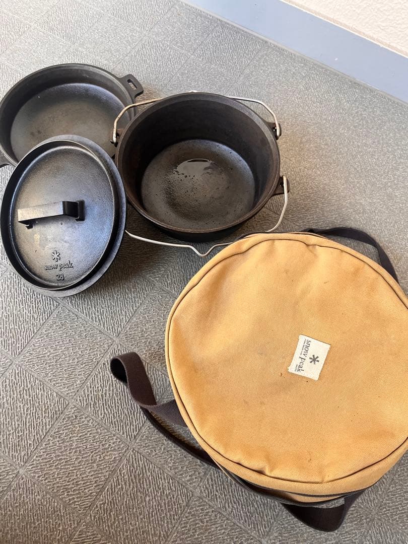 廃盤希少　スノーピーク和鉄ダッチオーブン28 収納ケース　チャコールスタンド付