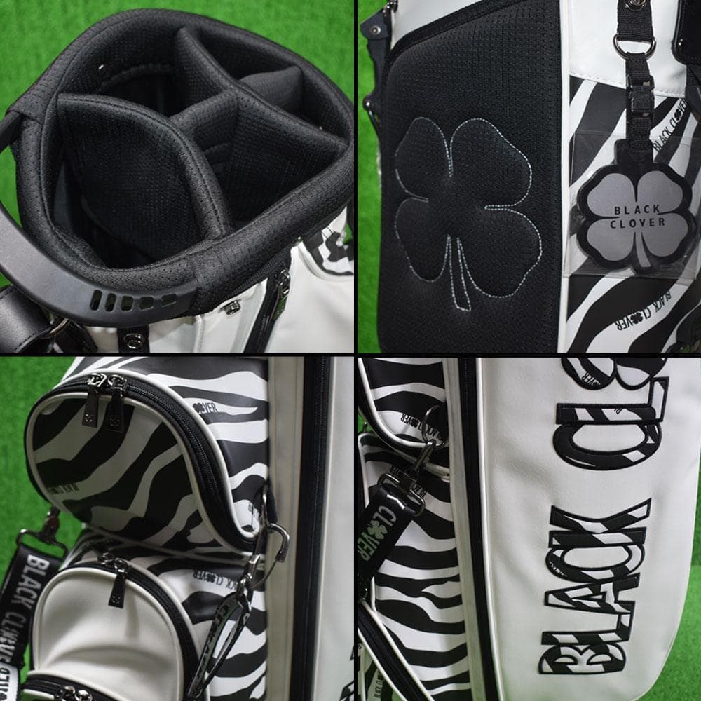 Black Clover/ラッククローバー キャディバッグ８型【ゼブラ】新品！