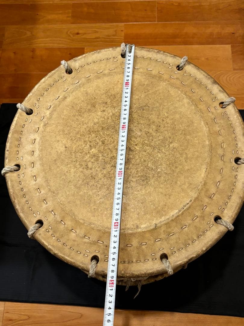 価格80万円程●浅野太鼓 くり抜き胴 和太鼓1尺６寸 打面46cm やまびこ太鼓
