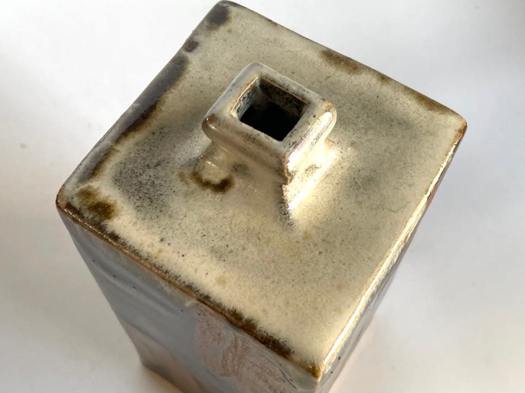 陶芸家　人間国宝　浜田庄司　？　濱田庄司　角瓶　鉄釉　花瓶　花入　民芸　民藝