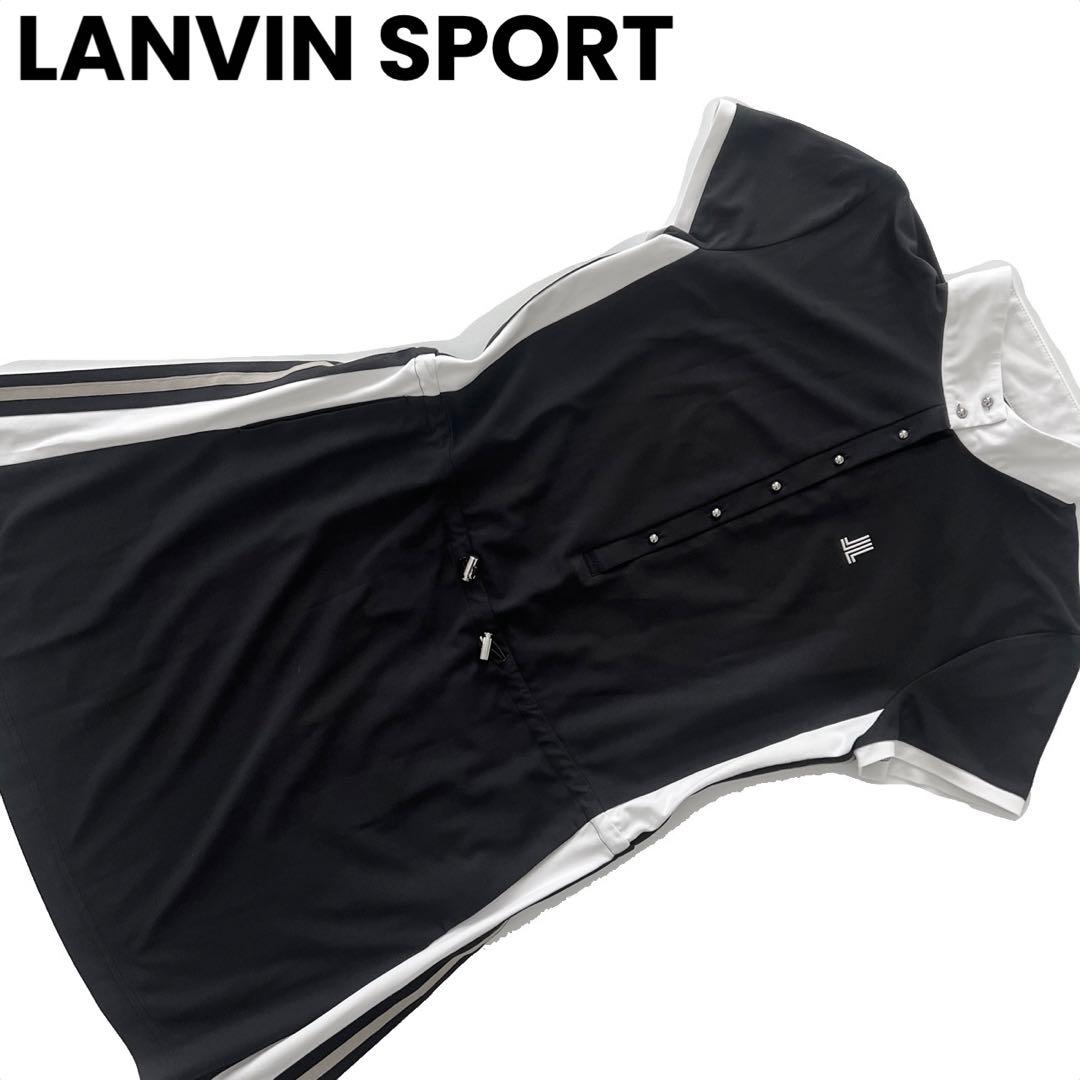 LANVIN SPORT ランバンスポール　ワンピース　ロゴ　半袖　黒　白　38