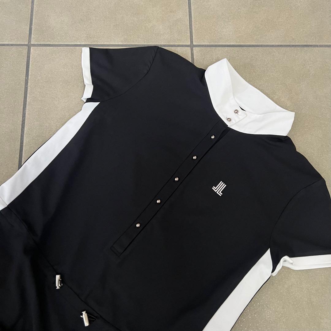 LANVIN SPORT ランバンスポール　ワンピース　ロゴ　半袖　黒　白　38