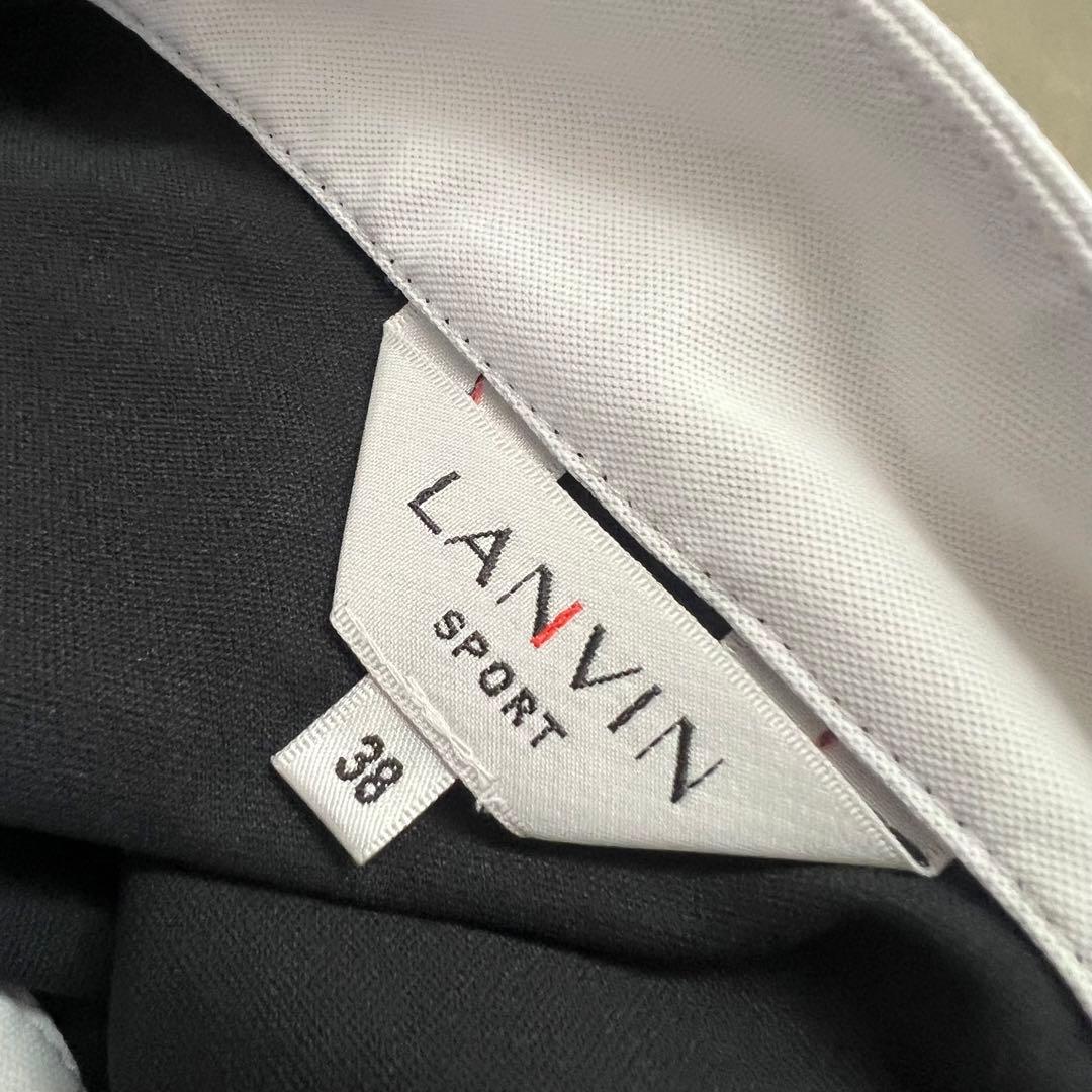 LANVIN SPORT ランバンスポール　ワンピース　ロゴ　半袖　黒　白　38