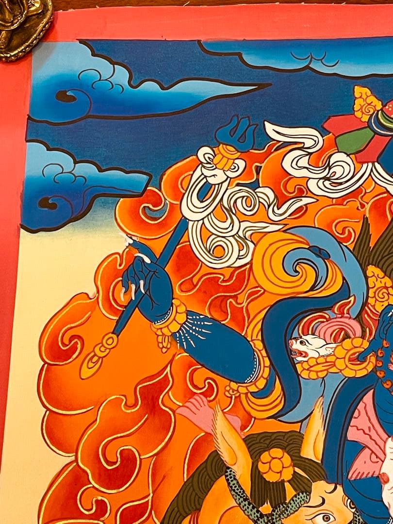 パルデン・ラモ Palden Lhamo 肉筆画 タンカ 曼荼羅 手描き 新品