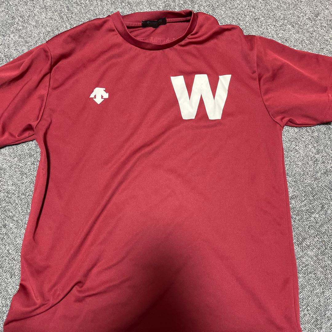 早稲田大学 バレーボールシャツ 赤