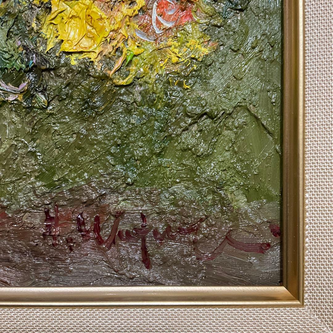 絵画・額縁・油絵・渡部ひでき・薔薇・F6号・美術品・インテリア・雑貨