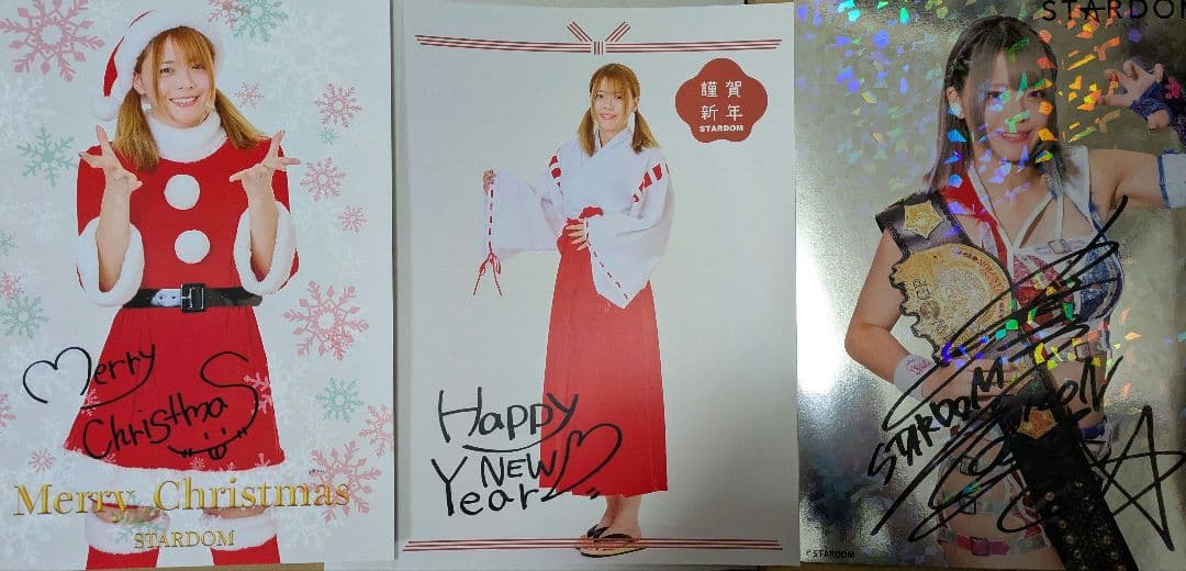 岩谷麻優　ポートレート3枚セット　印字サイン