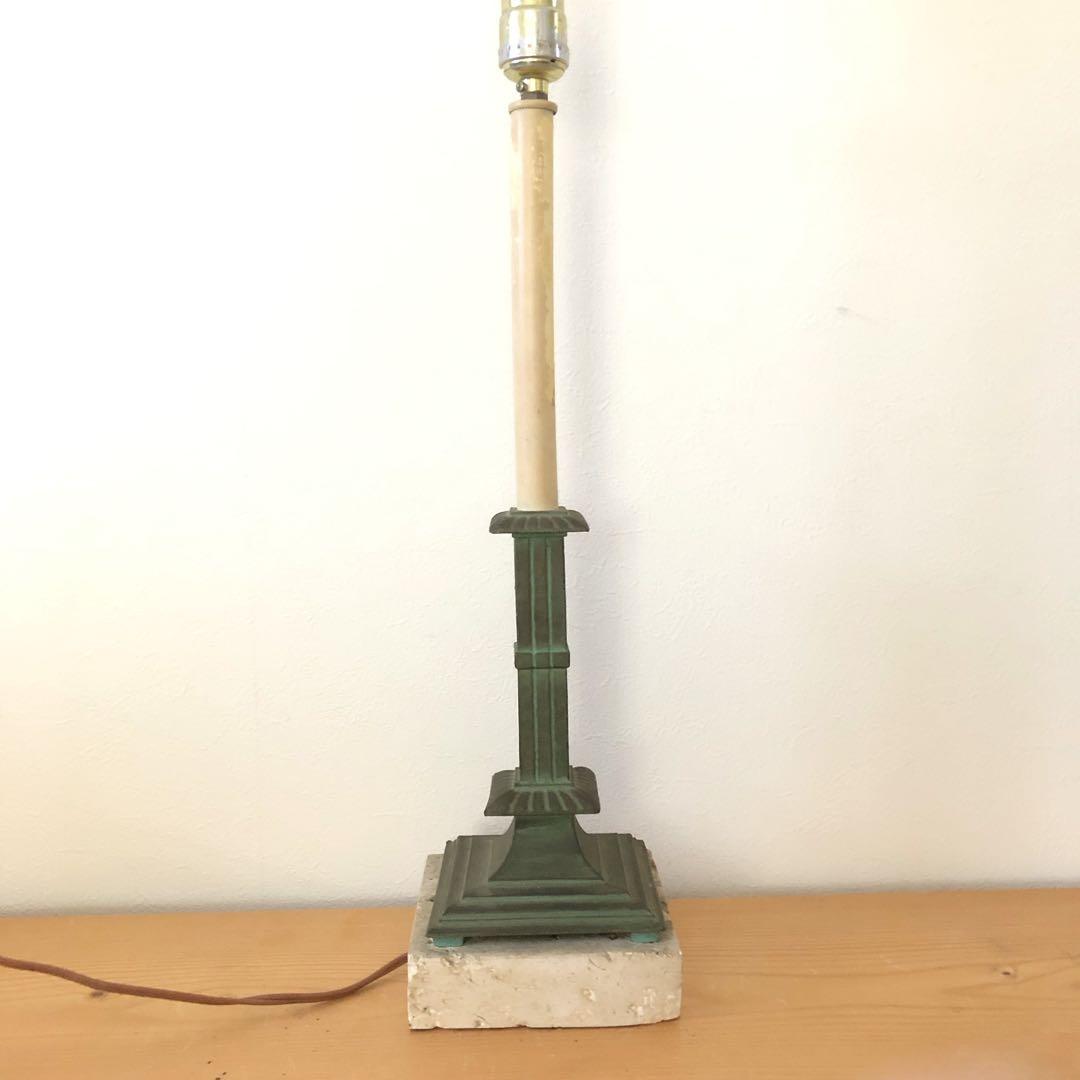 電球付　銅製のスタンドライト　アメリカ製　アンティーク　ブロカント