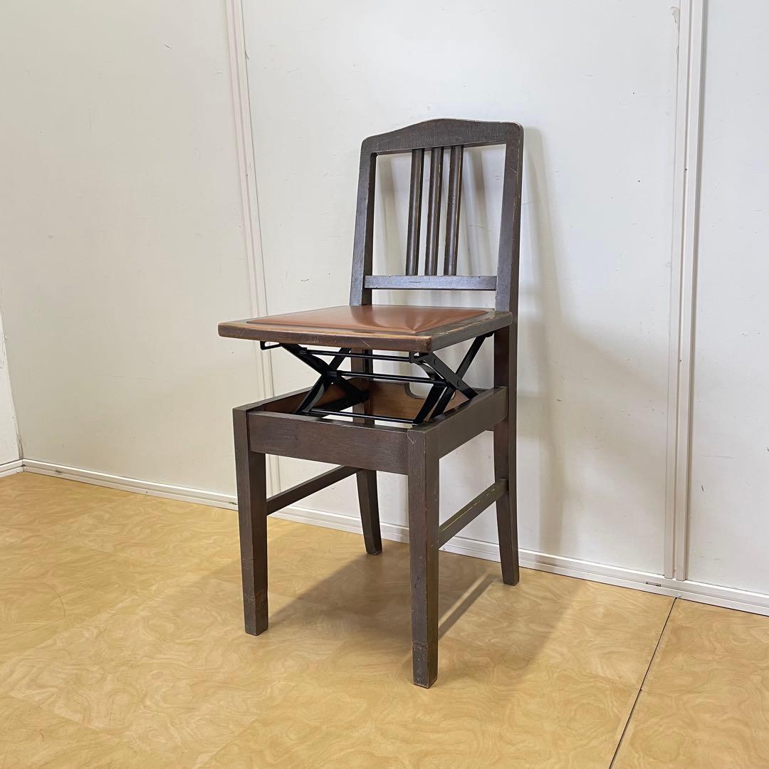 ビンテージ ヤマハ ピアノ椅子 トムソン椅子 背付椅子 チェア アンティーク