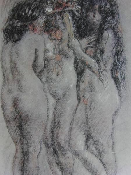 宮本　三郎、三美神、希少画集画、新品額装付