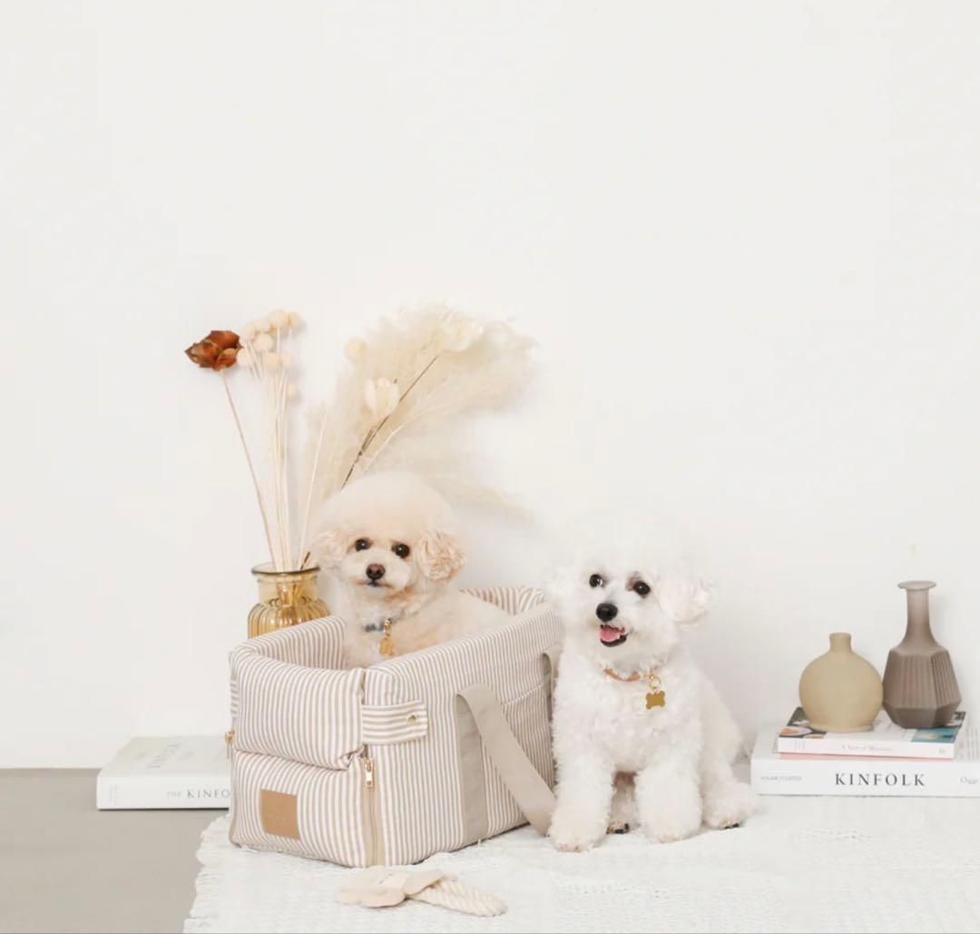 値下中　新品⭐︎モンシェリストライプドライブセンターペットベッド　ドライブベッド