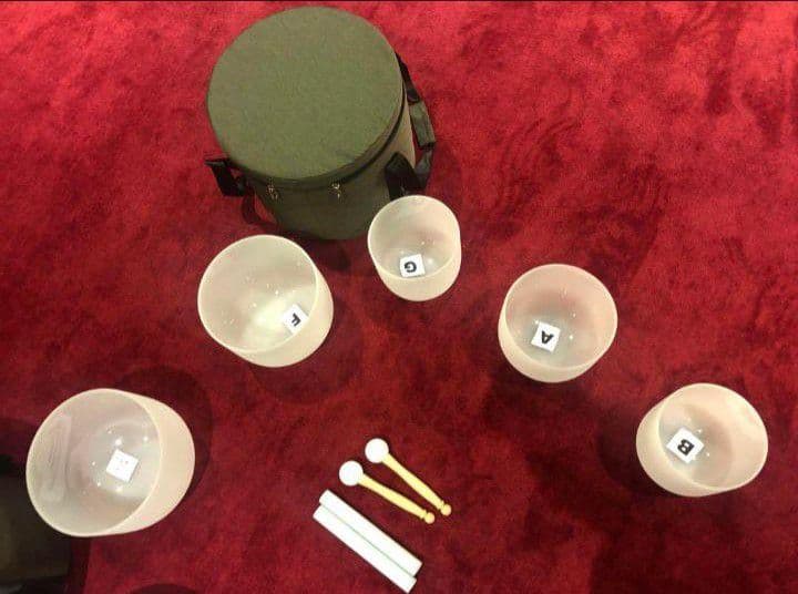 クォーツ　クリスタルボウル　7個セット　A＝ 432Hz バッグ2個付き　新品