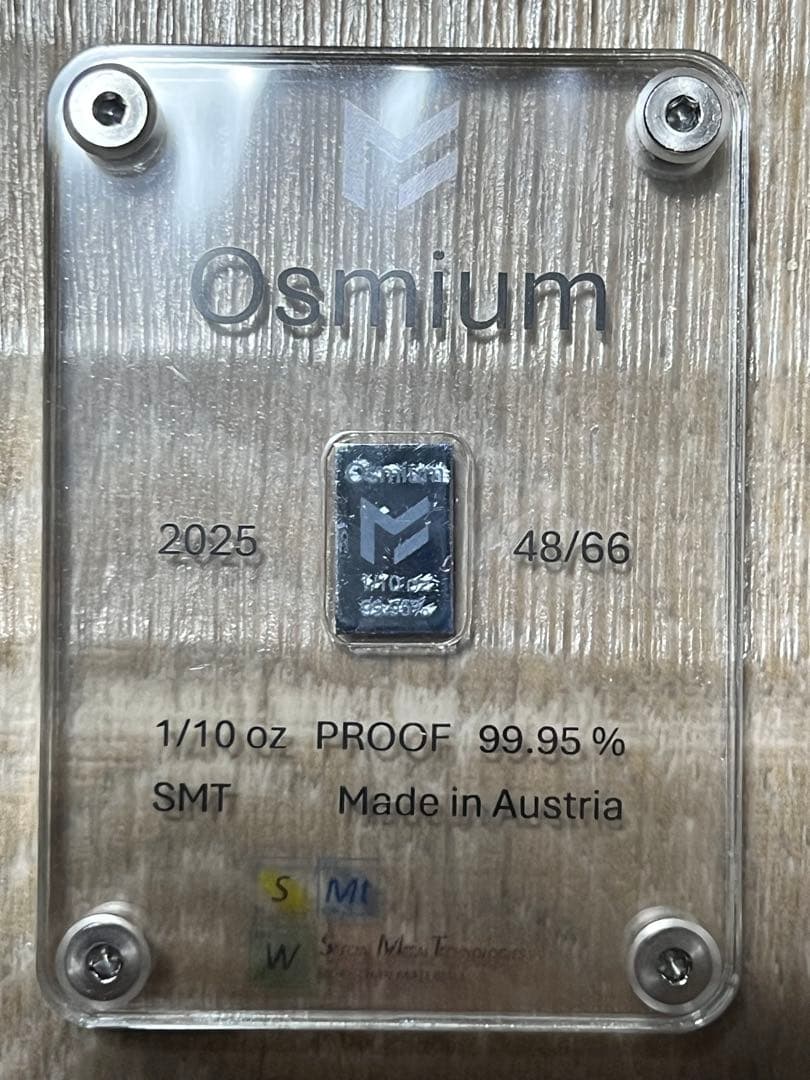 48/66 原子番号76 Os オスミウム 3.11g インゴット 99.95%