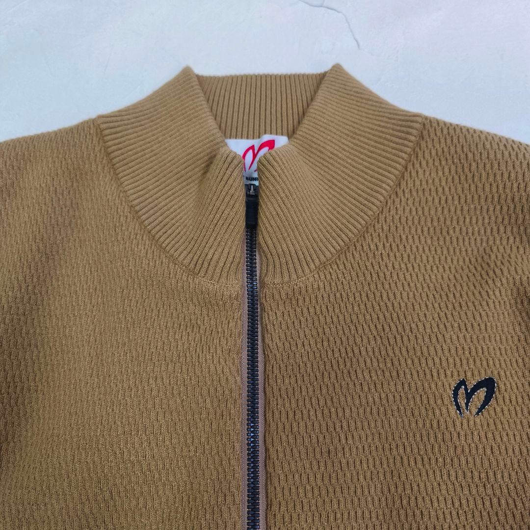 【MASTER BUNNY】ゴルフニットジップジャケットブラウンXL寸p38