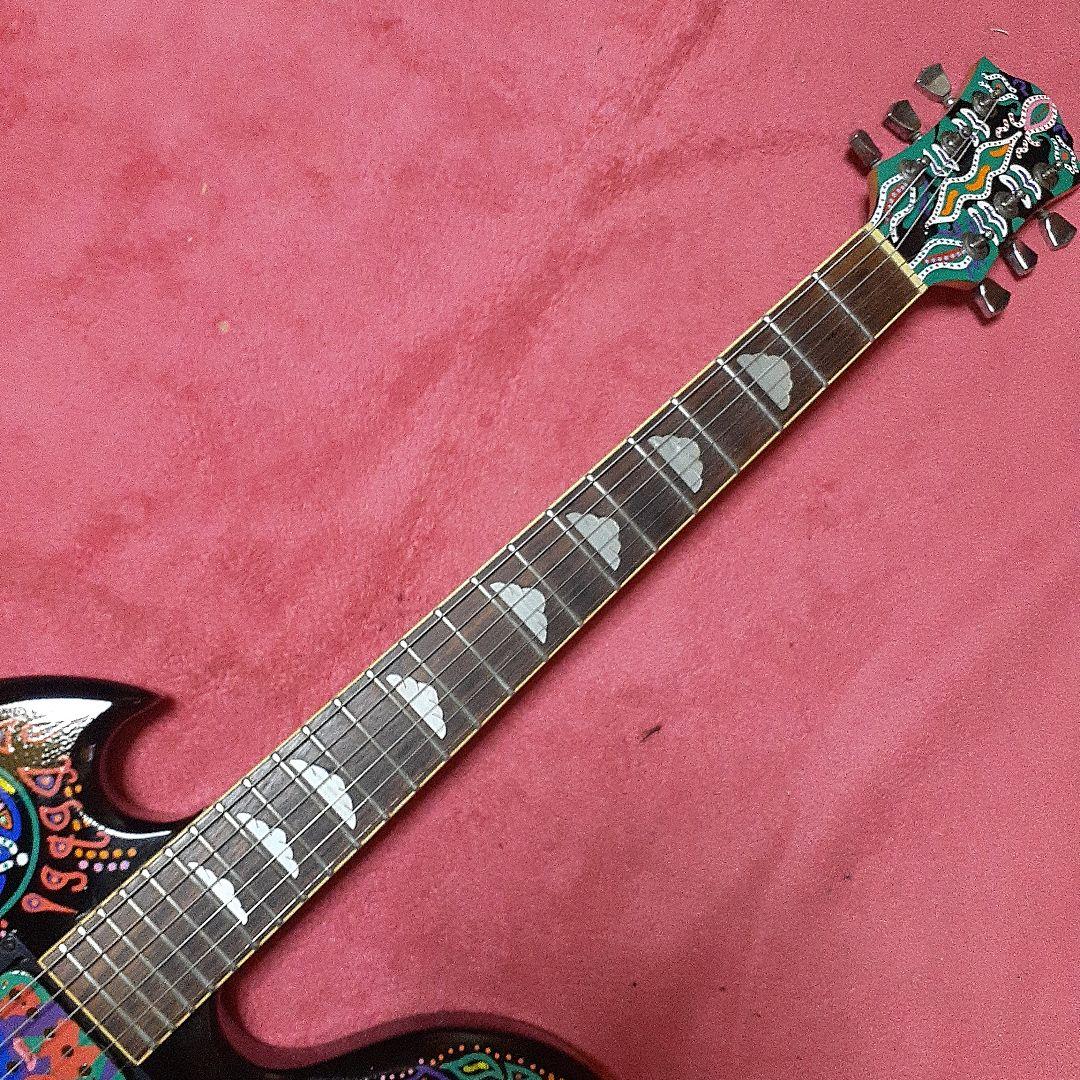 【良・美品】サイケペイント・hideモデル。モッキンバード。ソフトケース付属。