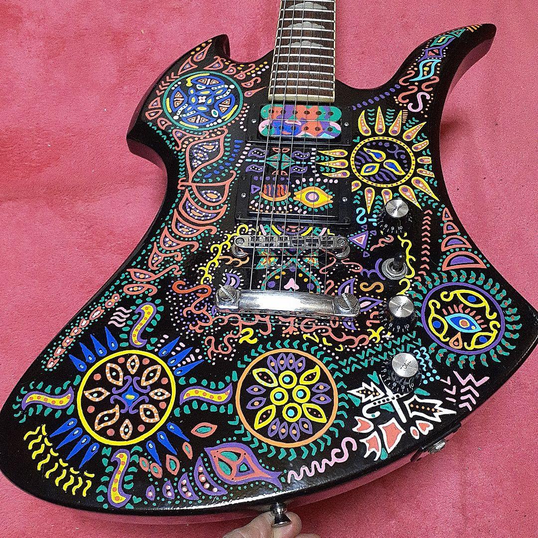 【良・美品】サイケペイント・hideモデル。モッキンバード。ソフトケース付属。