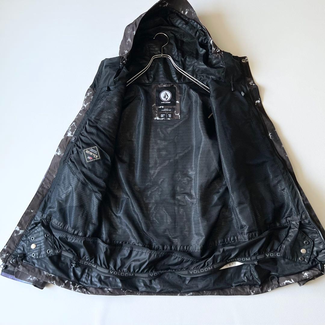 3282 ボルコム　ジャケット ゴアテックス 総柄　黒　青　XS