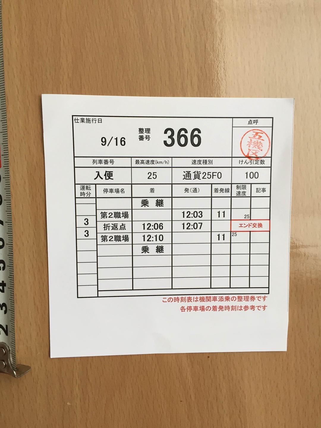 JR 貨物 DF201-1 乗車 整理券