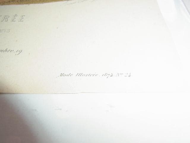 1874年銅版画◆フランス ファッション誌『ラ・モード・イリュストレ』No.24