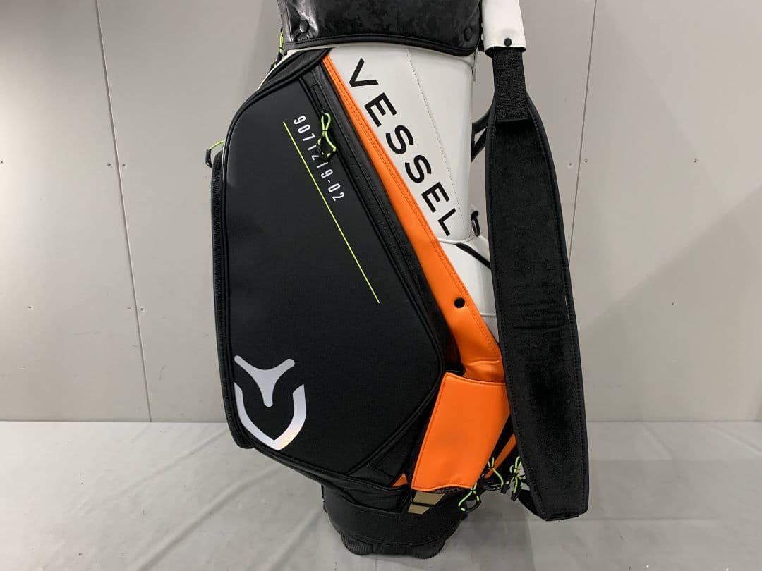 VESSEL ベゼル. キャディバッグ PRIME Staff 黒/オレンジ