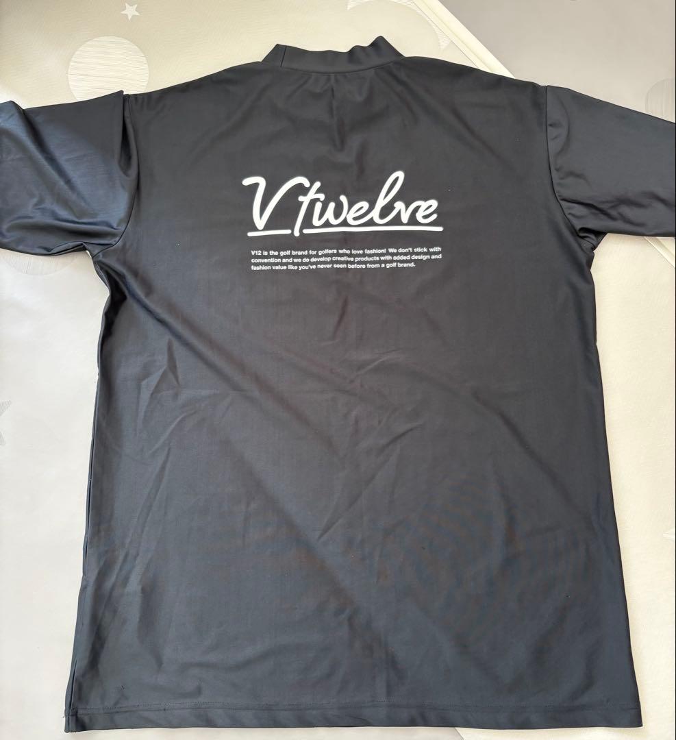 V12 XL ブラック モックネックシャツ