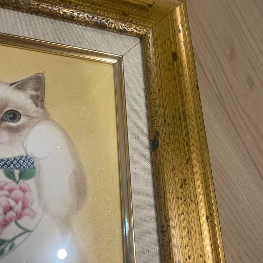 原画　久野千恵美「招き猫」日本画 〇招き猫の画家