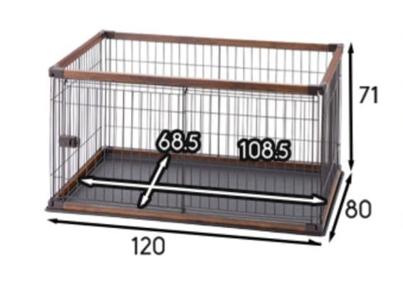【にゃおりんこ】アイリスオーヤマ中型犬用ケージ　ライトナチュラル