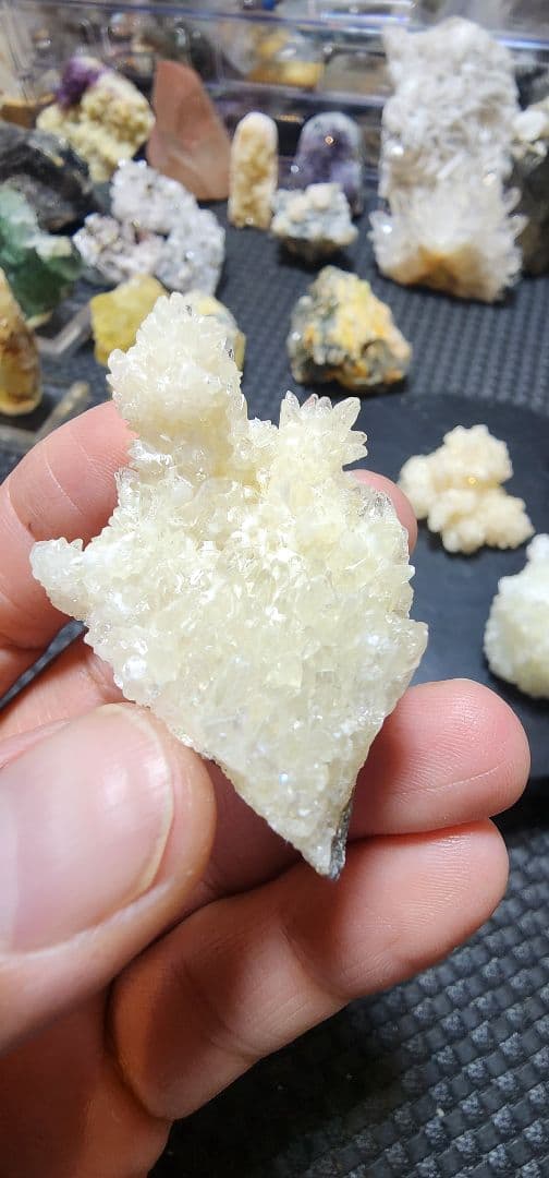 蛍光アラゴナイト クラスター　３セット