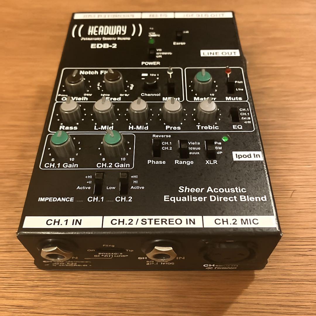 【人気旧型】Headway EDB-2 アコースティック用プリアンプ／18VAC