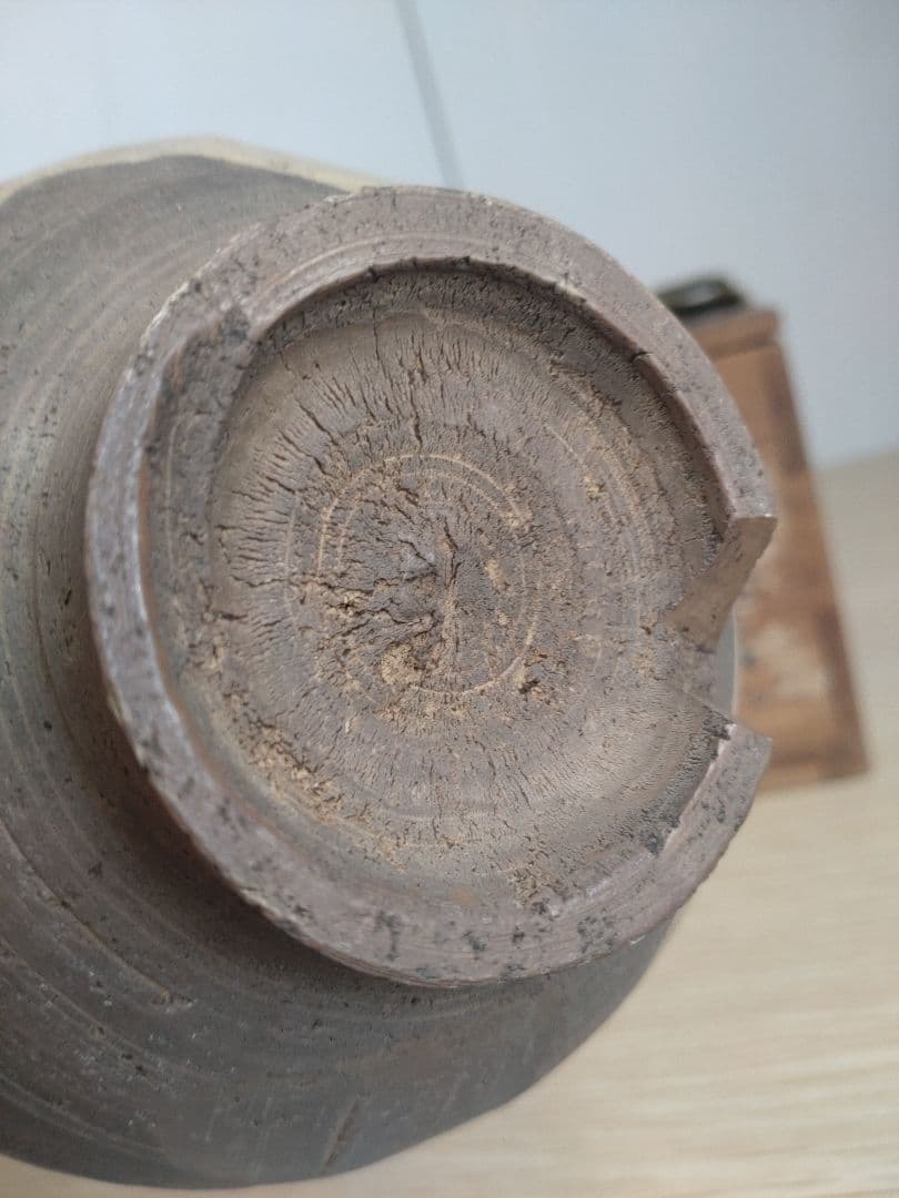 【江戸時代　蔵出し】対州　堅手　大井戸茶碗　唐津　李朝　割高台　青井戸　真熊川