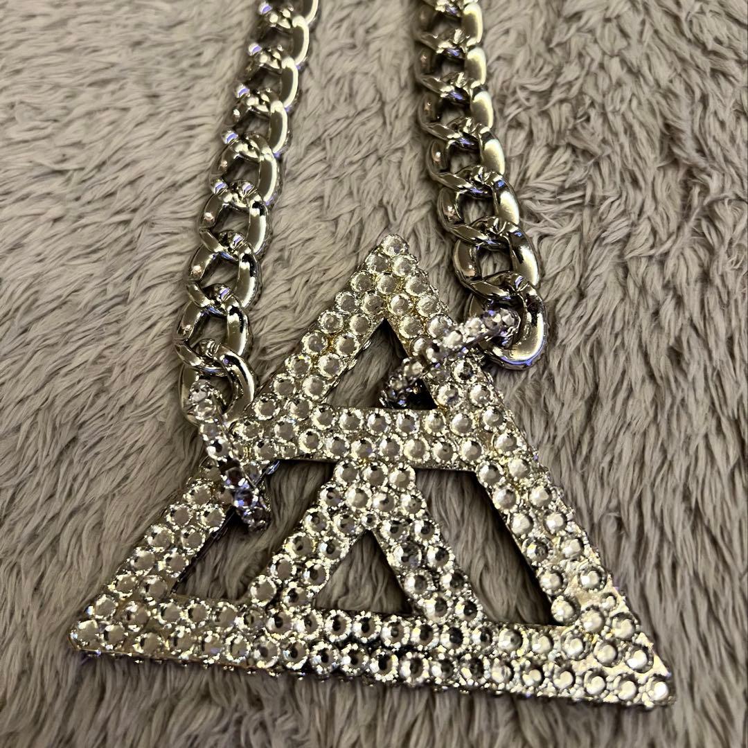 ロゴ　ネックレス　スワロフスキー　マイアミキューバン　y2k