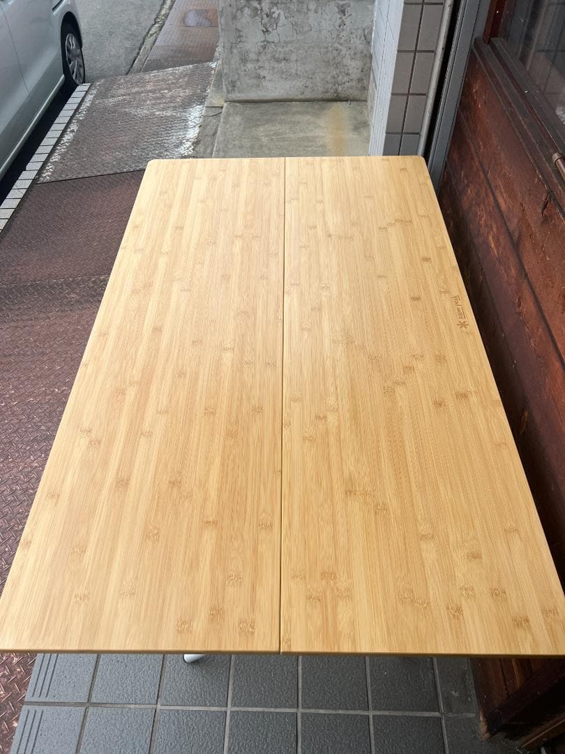 （美品）ワンアクションテーブルロング竹