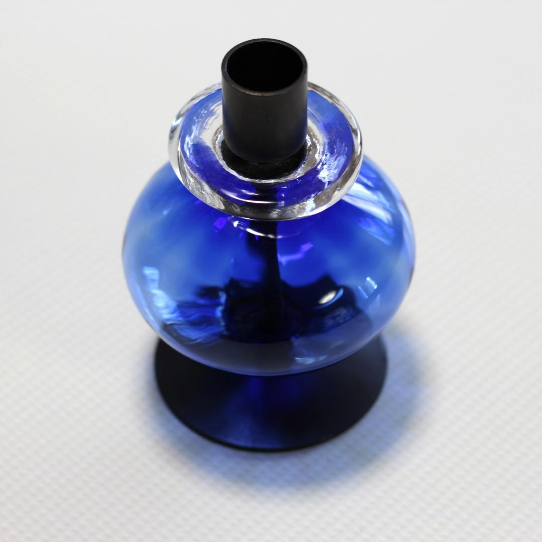 【美品】エリックホグラン　キャンドルスタンド オニオン型　ブルー 01