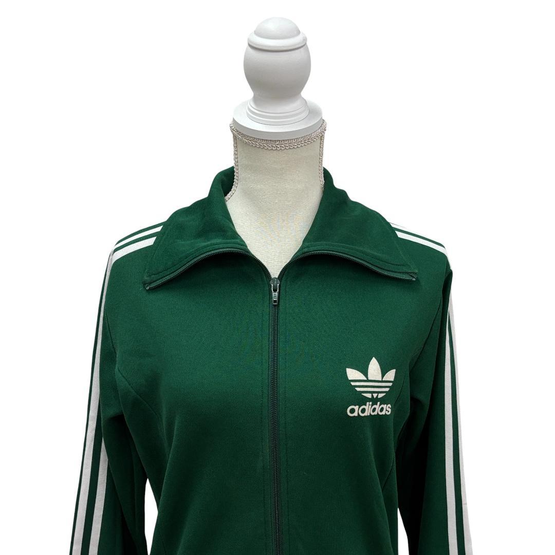 adidas アディダス トラックジャケット緑 長袖 ジャージ M