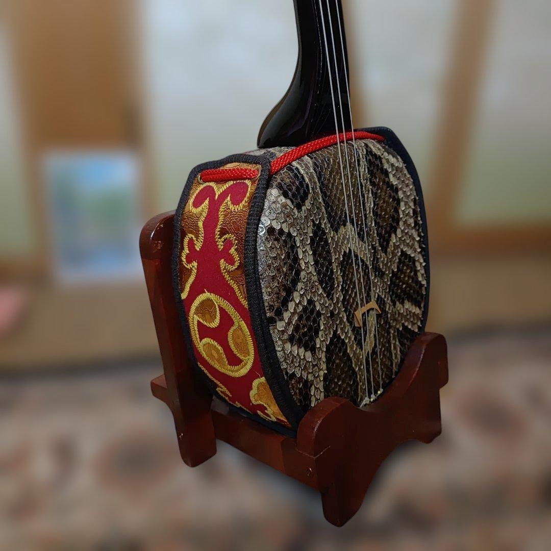 沖縄三線　黒檀　強化二重貼り　棹430g