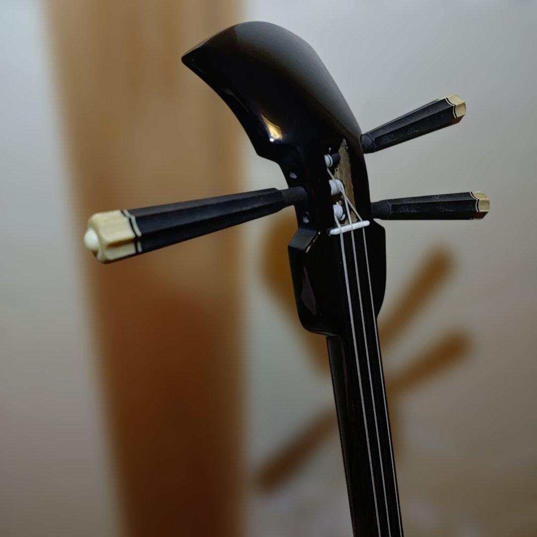 沖縄三線　黒檀　強化二重貼り　棹430g