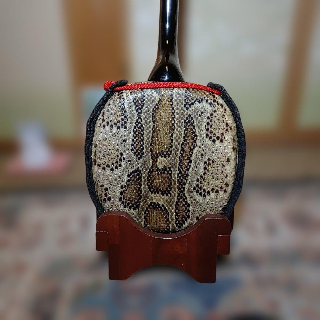 沖縄三線　黒檀　強化二重貼り　棹430g