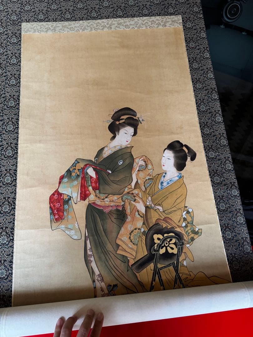 ‼️更に最後の値段‼️上村松園作‼️9/10掛軸②‼️ＲＣFORT‼️江戸美人掛軸‼️箱入り