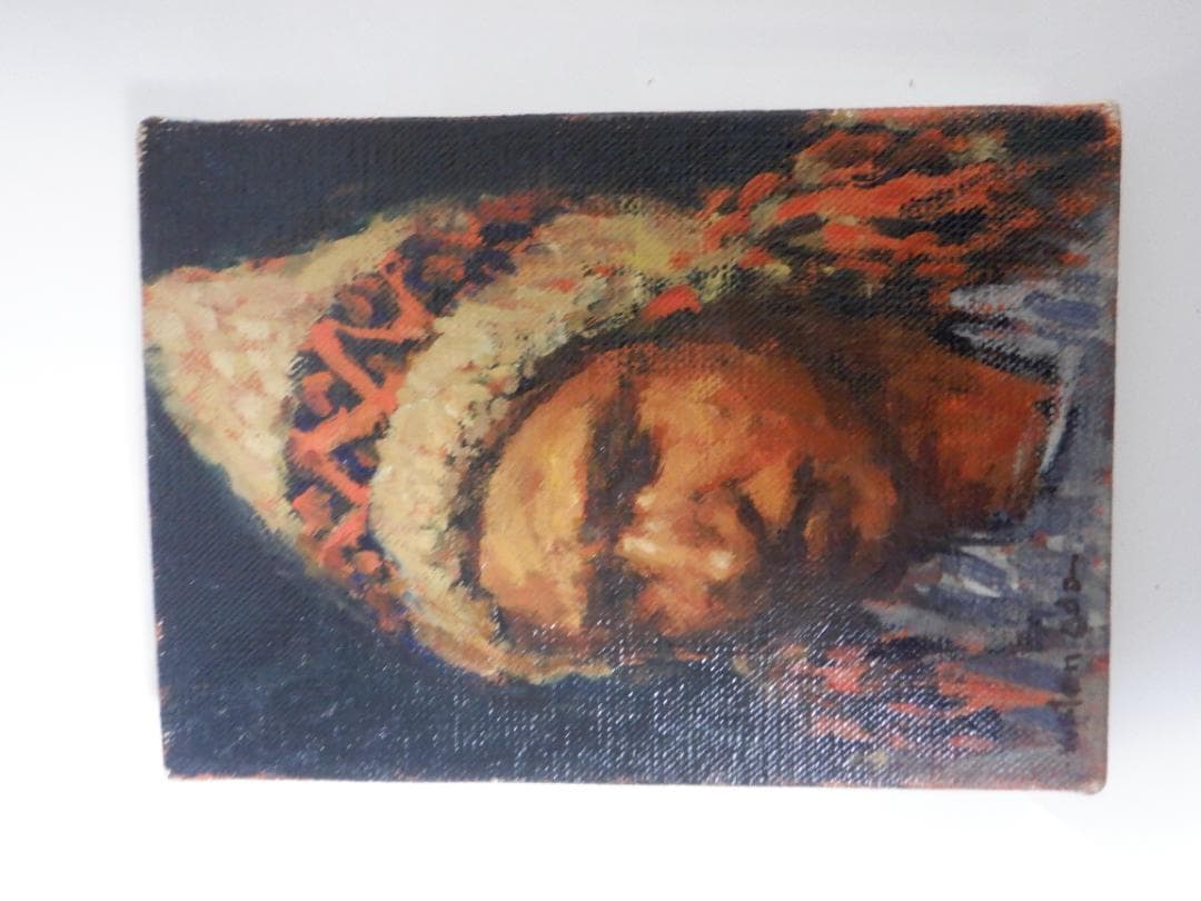 油彩画 原画「クスコの青年」小田和典　作　SMサイズ