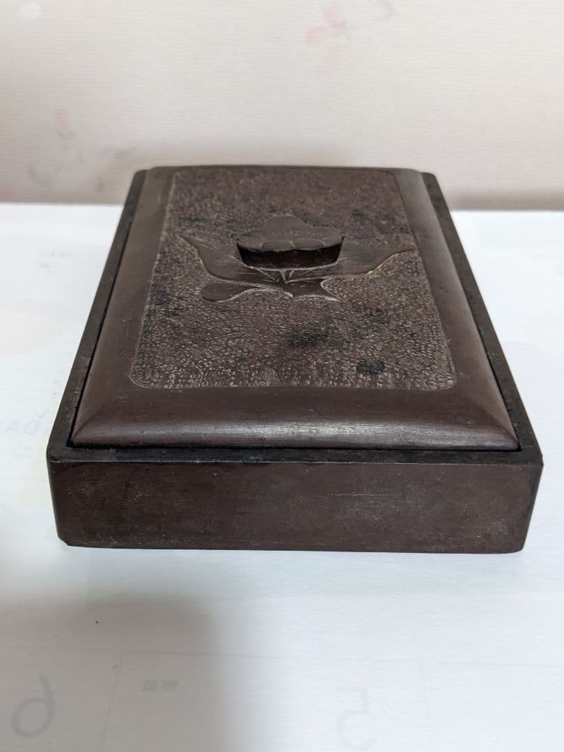 ♦赤間硯 赤間石蓋付き 文房四宝 書道具 コレクション 山口県伝統工芸品 骨董品