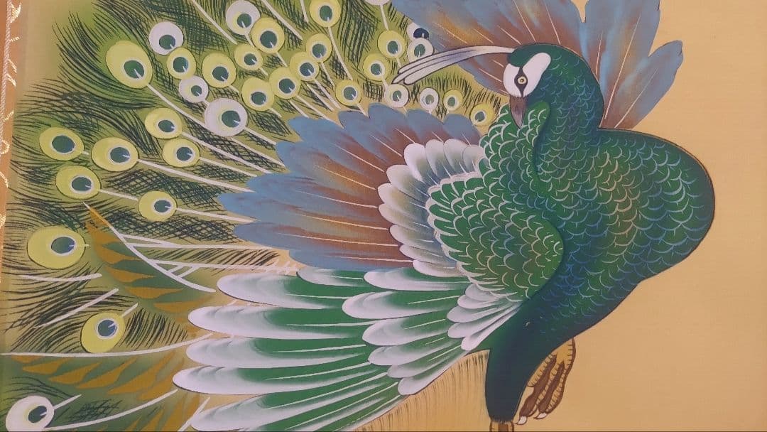 ご希望額まで値下げ～@動物日本画3本『猛虎・夫婦孔雀・猪』 絹本肉筆の掛軸