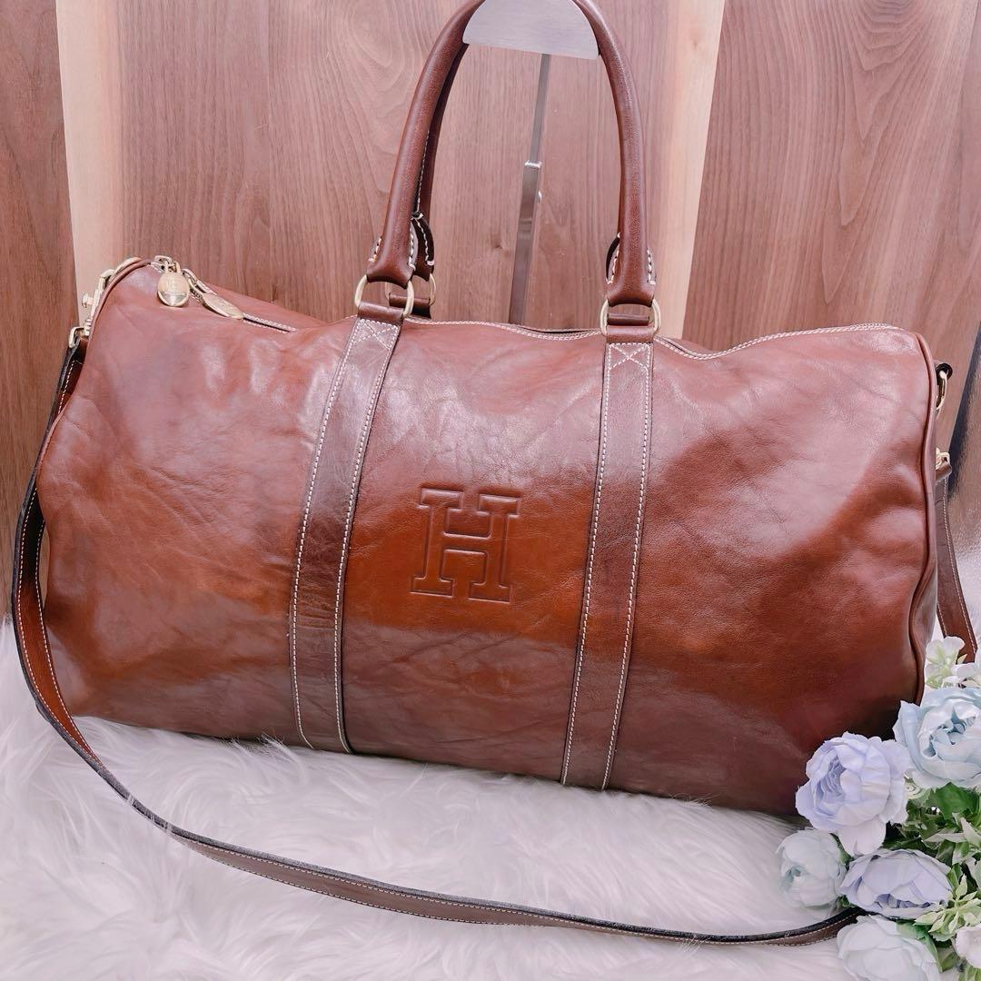 HIROFU 旅行ボストンバッグショルダーバッグ　2way レザー本革大容量