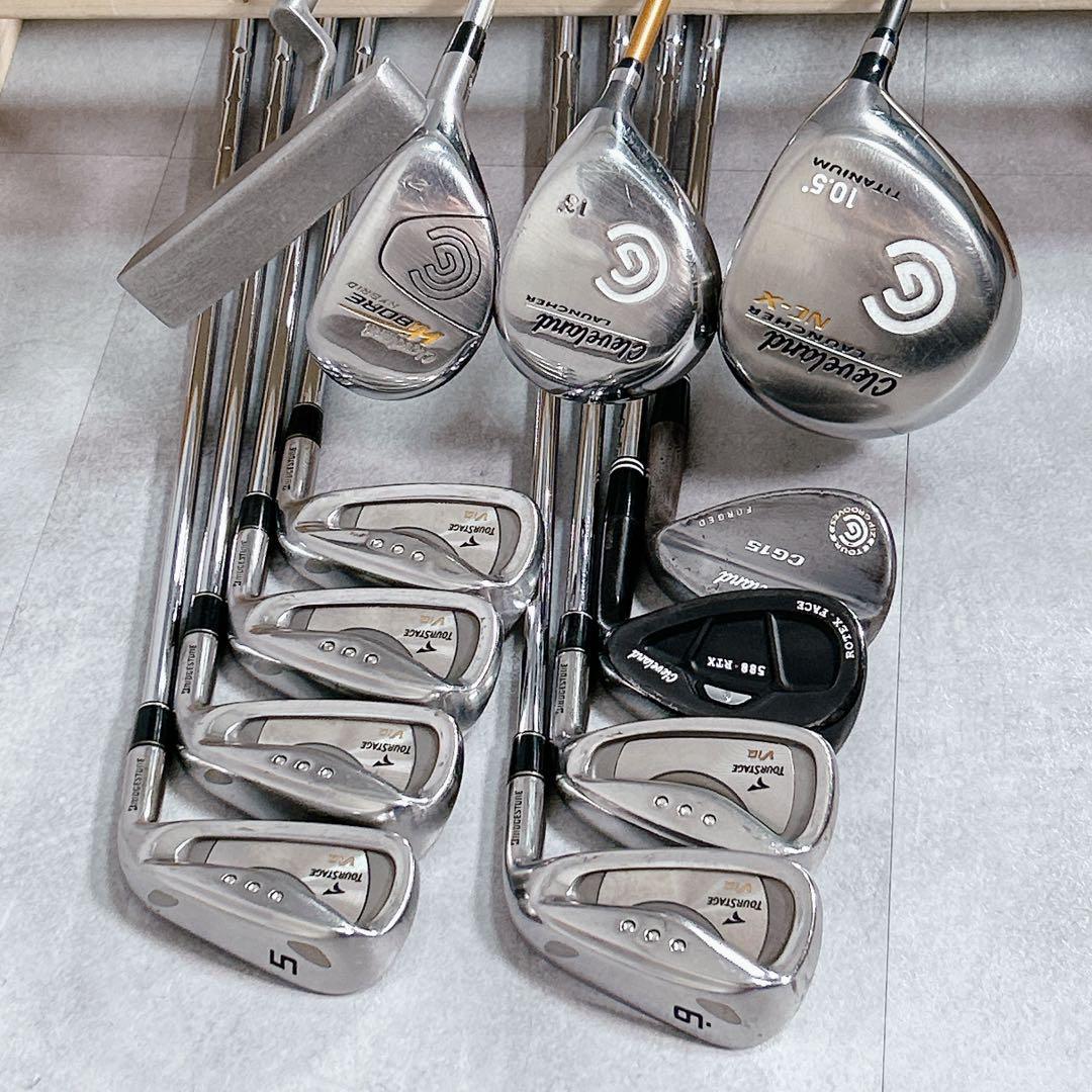 X931 クリーブランド 他 メンズ ゴルフ クラブ セット 13点 黒 赤