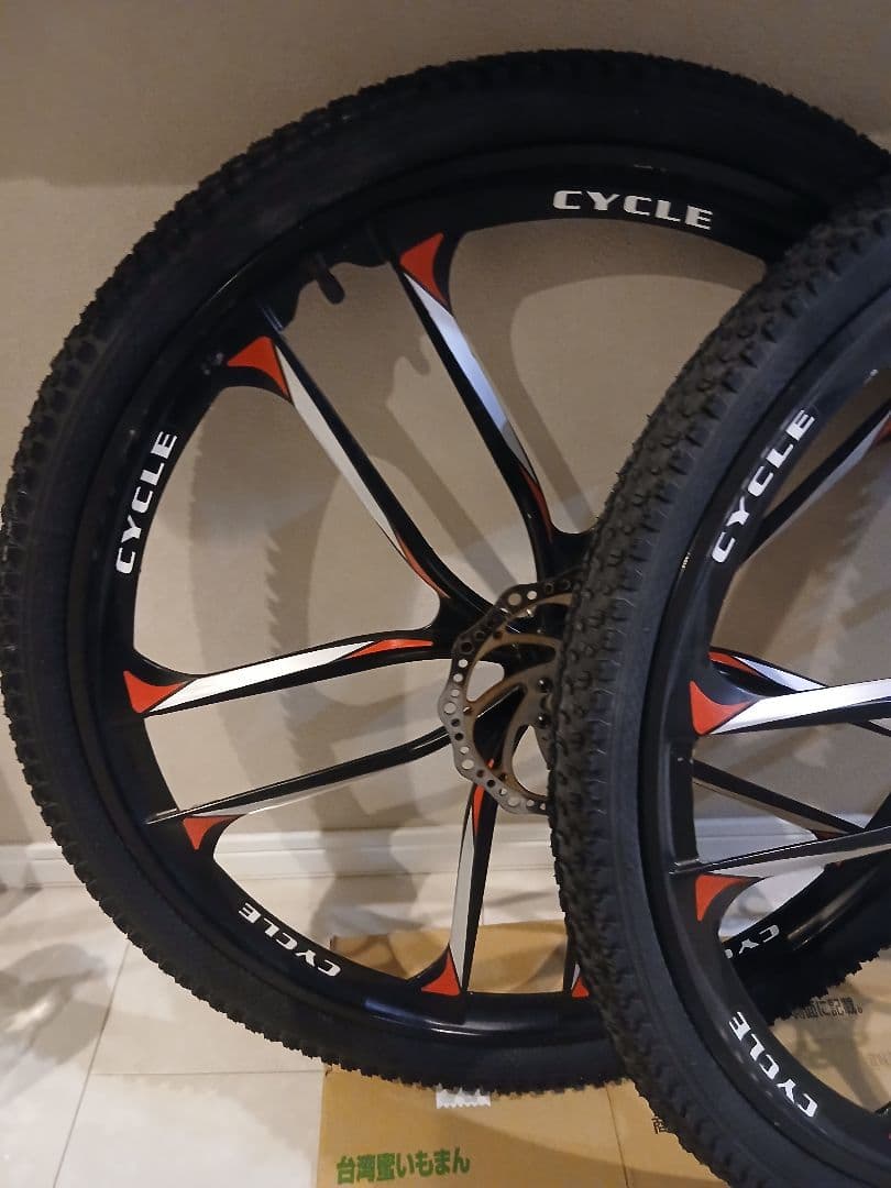 自転車ホイール 26インチ 黒 ダブルリム