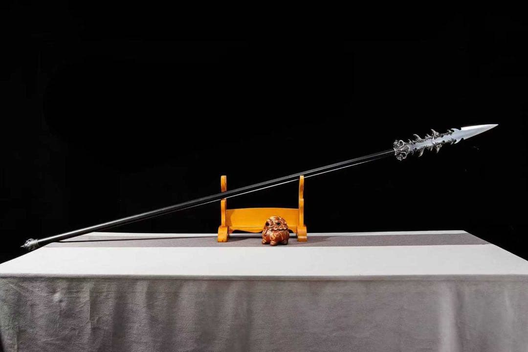 震龍啓明 分割式模造槍 造刀 鑑賞用 武具 舞踊刀 古兵器
