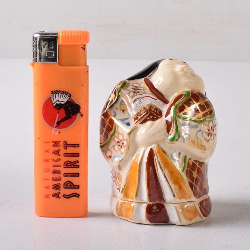 茶道具　京焼　橋本永豊作　色絵　お福　香合　共箱　V　7755