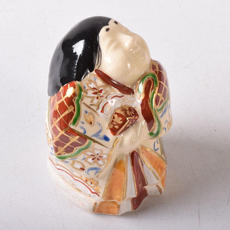 茶道具　京焼　橋本永豊作　色絵　お福　香合　共箱　V　7755