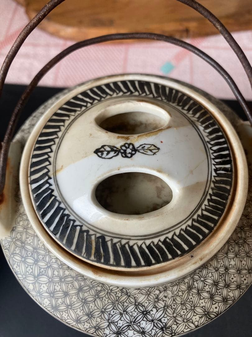 本物　中国古美術 時代物 粉彩 民国 蓋物 茶入 茶道具 中国古玩 骨董品 在銘